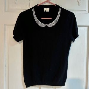 Kate Spade Wool Top with Rhinestone Collar